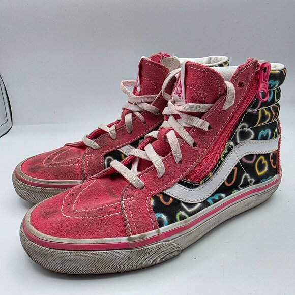 Vans Sk8 Hi Reissue Girls Size 3 Pink Side Zip Sneakers School Casual Outdoors - Picture 4 of 13
